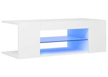 vidaXL Szafka pod TV z oświetleniem LED, biała, 90x39x30 cm(sku804238)