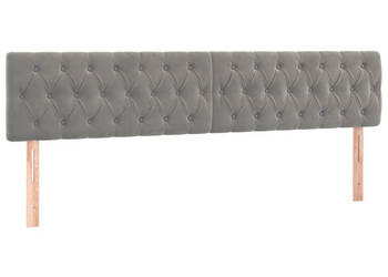 Zagłówek do łóżka z LED jasnoszary 200x7x78/88 cm aksamit WM-3122014