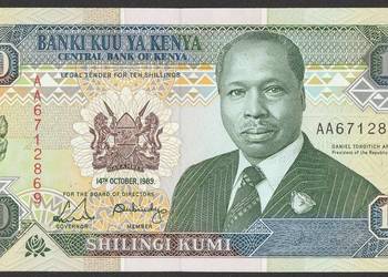 KENIA 10 SHILLING 1989 - STAN BANKOWY UNC
