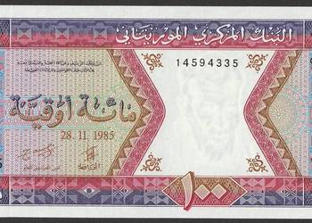 MAURETANIA 100 ouguiya 1985 - STAN BANKOWY UNC