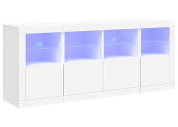 vidaXL Szafka z oświetleniem LED, biała, 163x37x67 cm(SKU:3209072)