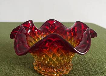 Patera czerwono pomarańczowe szkło