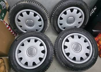 Felgi stalowe R15 5x100 Et38 Audi Skoda VW Kołpaki Opony zimowe 195/65 R15