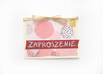 pudrowe zaproszenie, ogólne zaproszenie, proste zaproszenie na panieński,