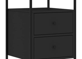 Szafka nocna czarna 44x45x60 cm materiał drewnopochodny WM-826003