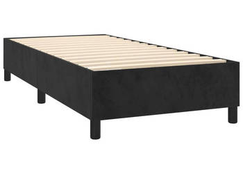 Łóżko z Materacem Kontynentalne Czarne Aksamit LED 100x200cm WM-3139429