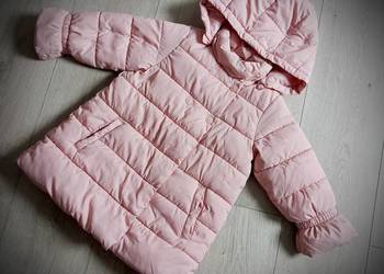Kurtka ocieplana dziewczęca pudrowy róż rozmiar 98