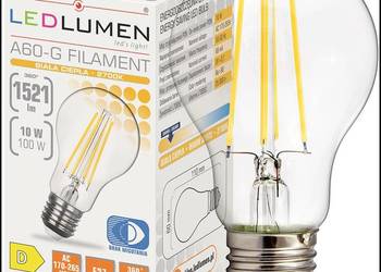 Żarówka LED LEDLUMEN E27 10W Filament 1521lm ciepła -25%
