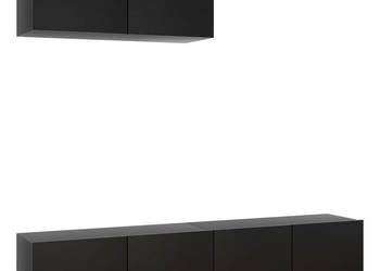 Szafki telewizyjne 3 szt. czarne materiał drewnopochodny WM-3078806