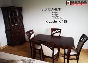 Prześliczny Zestaw Drewniany Stół 140 + 4 Krzesła Bekas