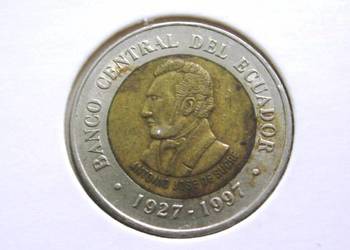 Ekwador 100 Sucres 1977r - W Holterze - 70 Lat Banku
