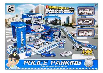 Parking policyjny w zestawie z 3 autkami