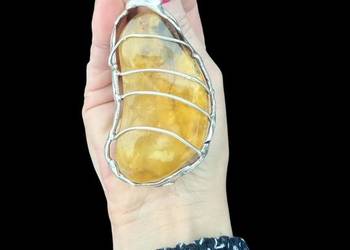 WYPRZEDAŻ wisior unikat srebro 925 bursztyn bałtycki rękodzieło