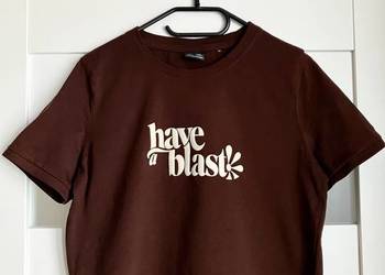 Nowy brązowy tshirt damski krótki 4F czekoladowy bawełna L