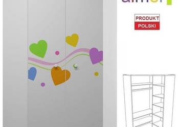 KOLOROWE SERCA 1 - N28 szafa narożna dziecięca 95x95 w.190