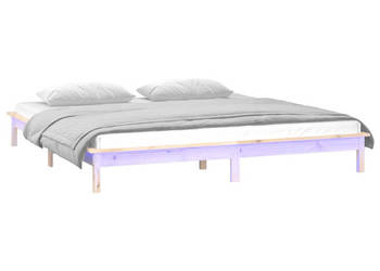 Rama łóżka z LED lite drewno 160x200 cm WM-820616