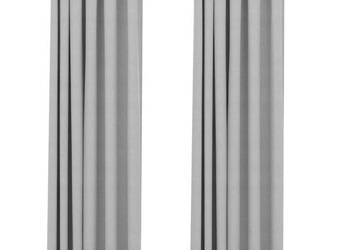 Zasłony stylizowane na lniane 2 szt. szare 140x225 cm WM-321173