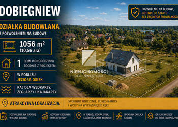 Działka budowlana w pobliżu jeziora Osiek 1056 mkw