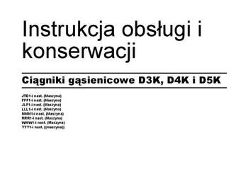 Caterpillar D3K  D4K  D5K  spycharka gąsienicowa DTR Instrukcja obsługi