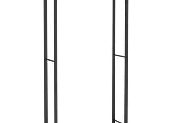 Stojak na drewno matowy czarny 80x28x154 cm stalowy WM-350308