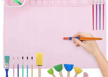 Mata silikonowa do malowania i rękodzieła DLA DZIECI I DOROSŁYCH różowy