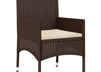 4-cz zestaw wypoczynkowy do ogrodu poduszki brązowy rattan PE WM-319495