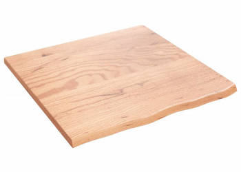 Półka jasnobrązowa 60x60x2 cm lakierowane lite drewno dębowe WM-363653