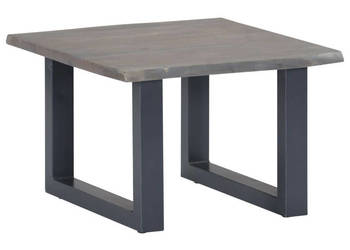 Stolik z naturalną krawędzią szary 60x60x40 cm drewno akacjowe WM-247827