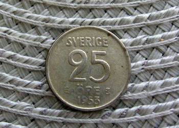 Szwecja 25 Ore 1953r - SREBRO