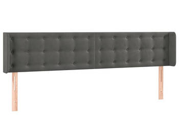 Zagłówek uszak ciemnoszary 183x16x78/88 cm aksamit WM-3119263