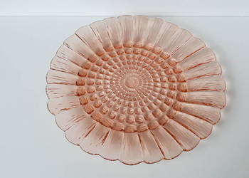 Talerz Cora (ok. 23,5 cm), Ząbkowice, kolorowe szkło PRL Talerz Cora (ok. 23,5 cm), Ząbkowice, kolorowe szkło PRL