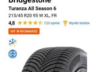 Bridgestone TURANZA ALL SEASON 6 215/45R20 95W XL FR