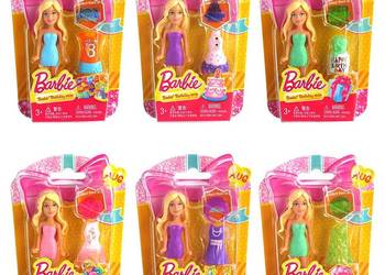 .Barbie Lalka Zestaw 3 Mini Lalek Laleczek Ubrankami Ubrania