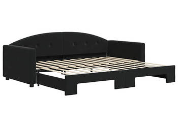 Sofa rozsuwana czarna aksamit 90x200 cm WM-3197305