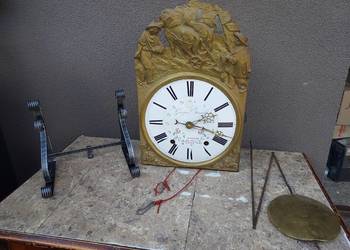 188 Zabytkowy zegar ścienny comtoise morbier wrzecionowy nitkowy kalendarz