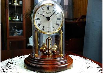 Zegar kominkowy WEIMAR pod szklaną kopułą 26cm z NRD Retro Vintage