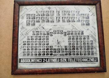 Tableau „Absolwenci 2-letniej szkoły teletechnicznej 1947-1949 w Krakowie”.
