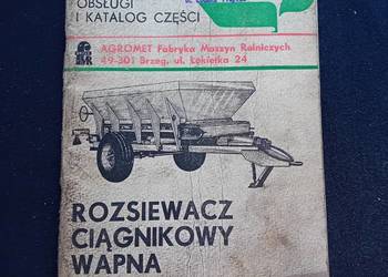 Rozsiewacz ciągnikowy wapna RCW-3A. Instr. obsługi i katalog części. 1976r.