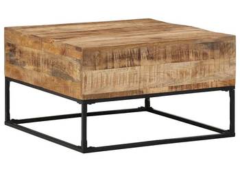 vidaXL Stolik kawowy, 68x68x41 cm, surowe drewno mango(SKU:320817)