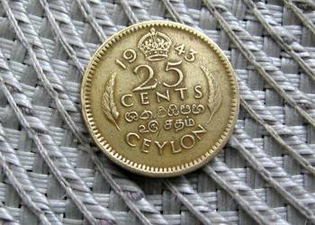 Cejlon 25 Cent 1943r
