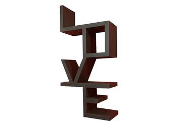 Półka drewniana LOVE buk dekoracyjna drewno czarna loft salon design Kolory