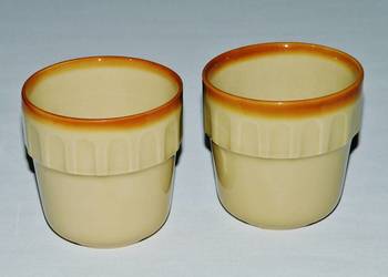 Dwa kubki ceramiczne Łowicz z lat 80-ch PRLu