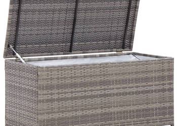 Skrzynia ogrodowa z polirattanu 100 x 50 x 50 cm szara WM-46473