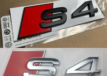 NOWY znaczek S4 czarny | srebrny klejany emblemat logo