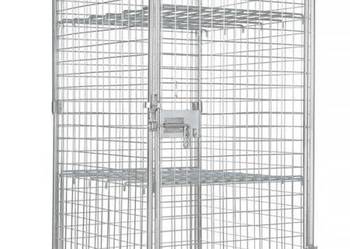 Wózek siatkowy ocynkowany zamykany, koła z blokadą.