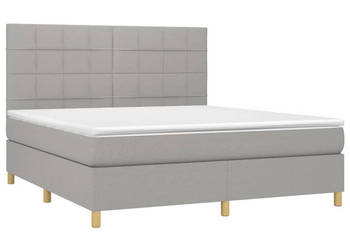 Łóżko kontynentalne z materacem jasnoszare tkanina 160x200cm WM-3135445