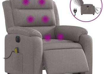 vidaXL Rozkładany fotel masujący, elektryczny, kolor taupe(SKU:3204976)