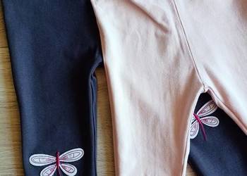 Legginsy getry dziewczęce 2pak różowe i grafitowe z ważką 92