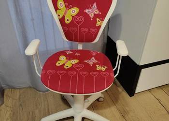 Krzesło biurowe fotel obrotowy dla dziewczynki White Butterfly