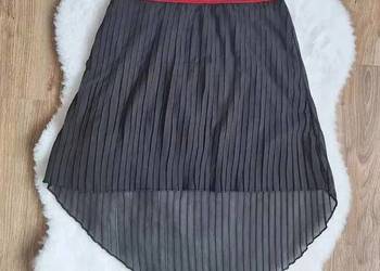 Czarna plisowana asymetryczna spódnica 38 zwiewna elegancka sportowa